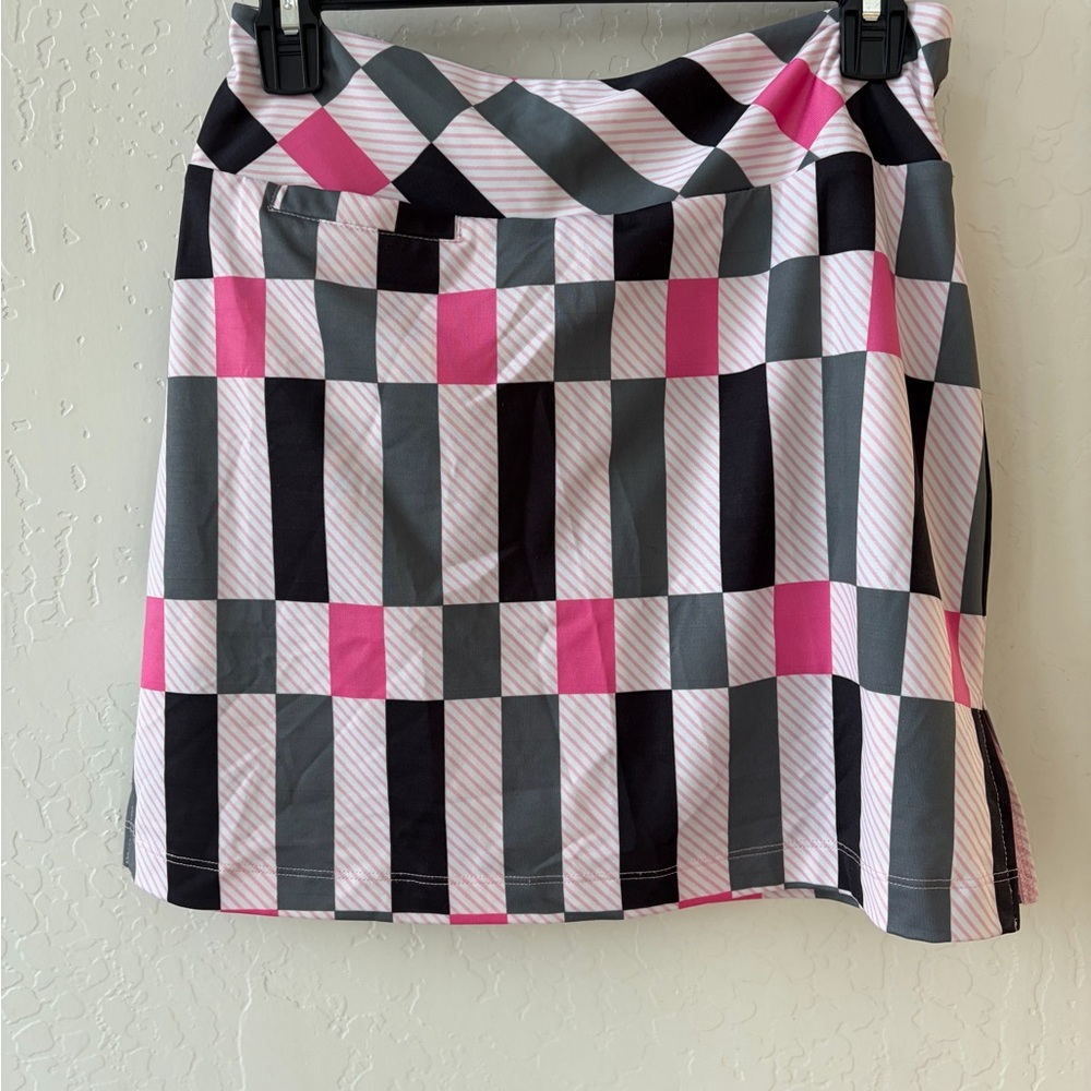 Golftini Pull On Tech Skort geometric pattern golf tennis Pickleball